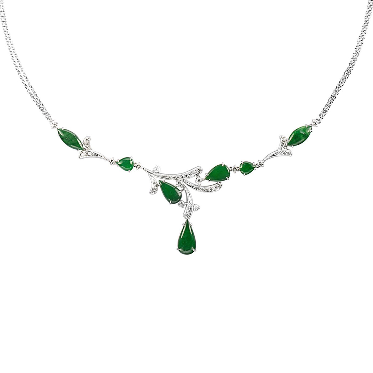 Jade Diamond Necklace - ONNEL00596