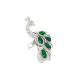 Jade Diamond Peacock Ring-Jade Diamond Peacock Ring -