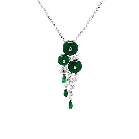 Jade Diamond Pendant and Chain-Jade Diamond Pendant and Chain -