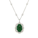 Jade Diamond Pendant and Chain - ONNEL00612