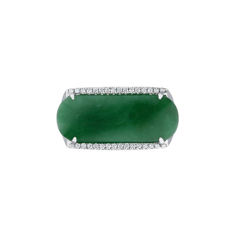 Jade Diamond Ring-Jade Diamond Ring - ORNEL00570