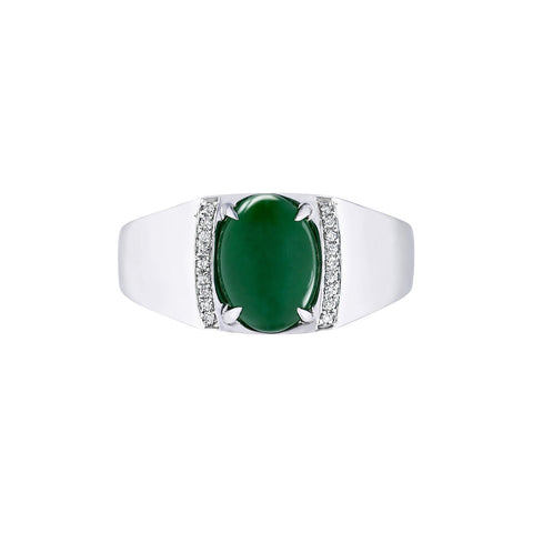 Jade Diamond Ring-Jade Diamond Ring - ORNEL00604