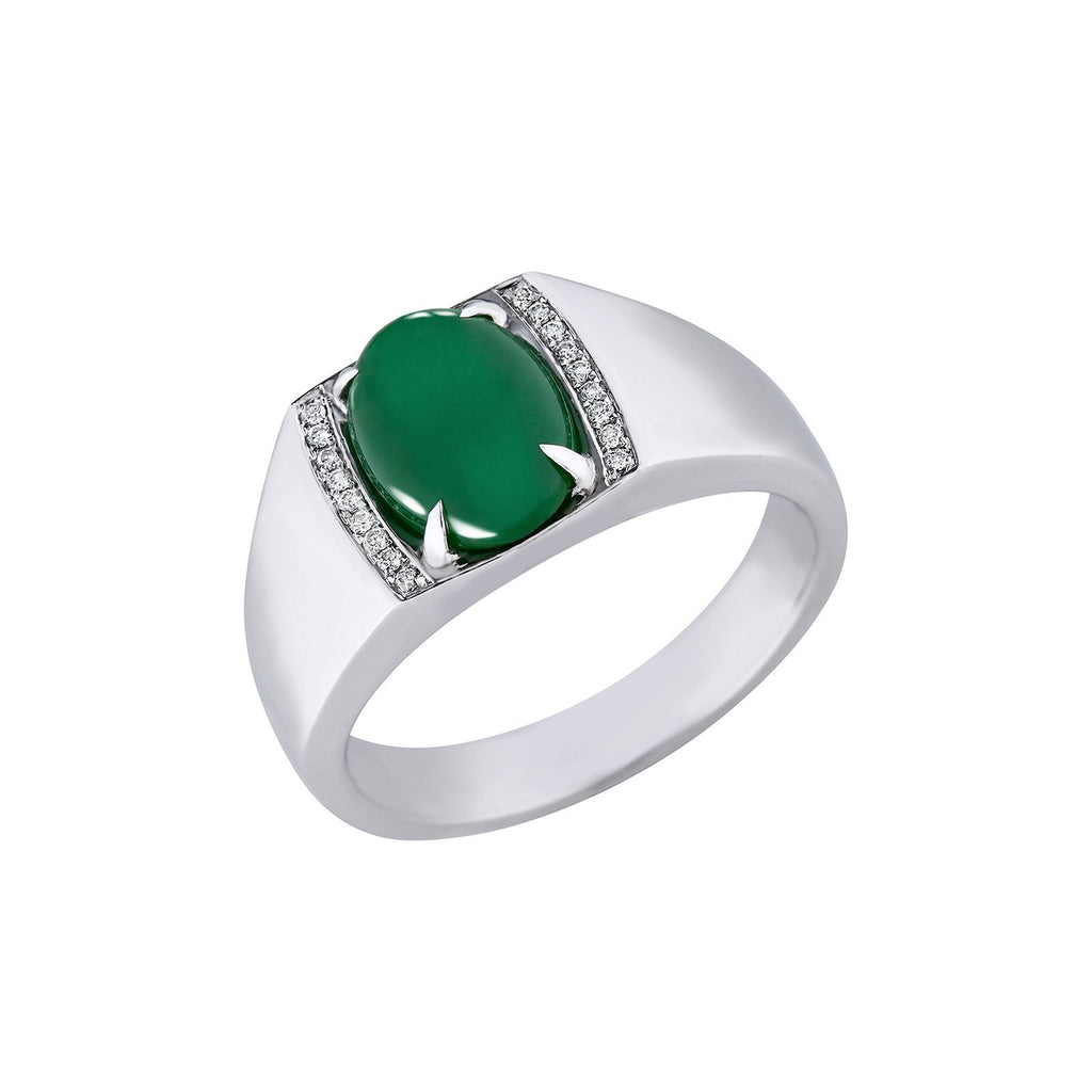 Sylvie Gold Jade Engagement Ring | Leo Alfred Jewelers