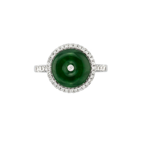 Jade Diamond Ring-Jade Diamond Ring - ORNEL00752