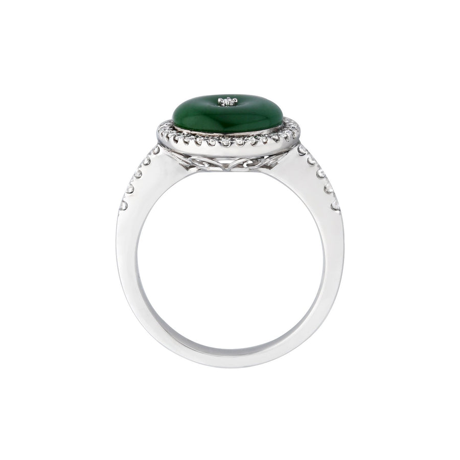 Jade Disc Diamond Ring - ORNEL00810
