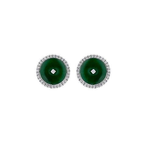 Jade Disc Earrings - OENEL00265