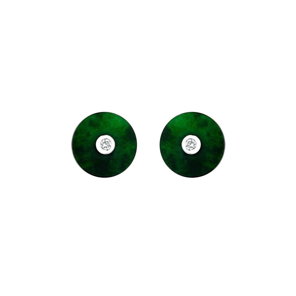 Jade Disc Earrings - OENEL00349