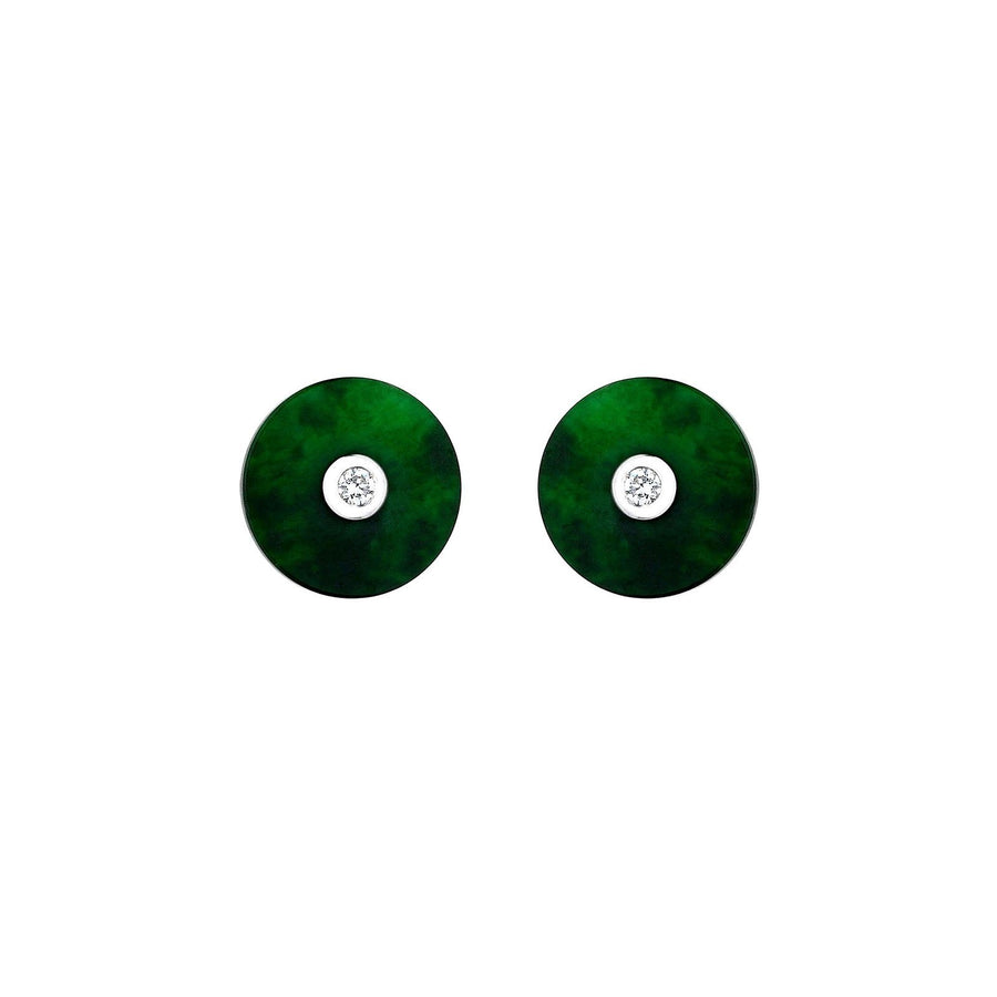 Jade Disc Earrings - OENEL00349