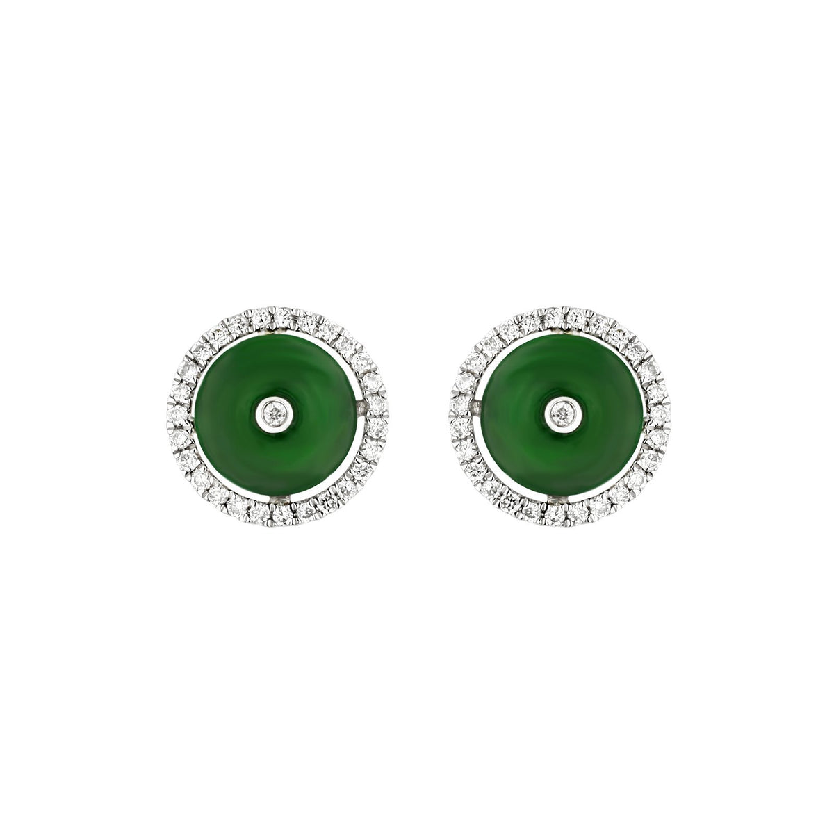 Jade Disc Earrings - OENEL00356