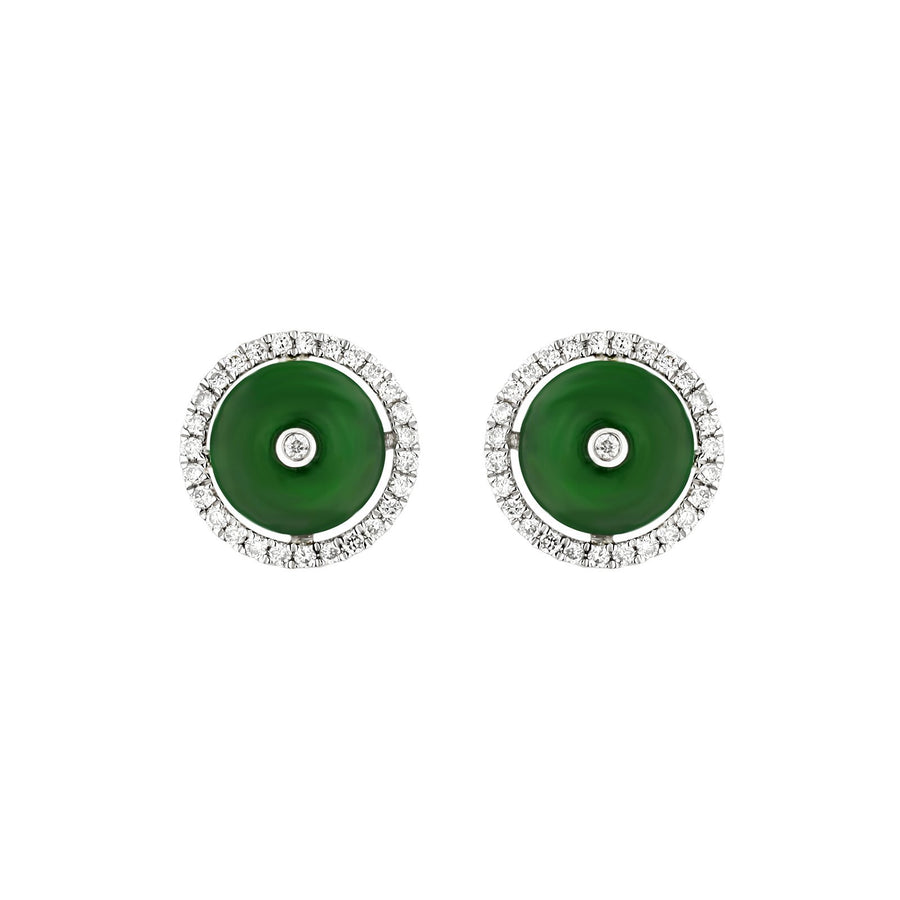 Jade Disc Earrings - OENEL00356
