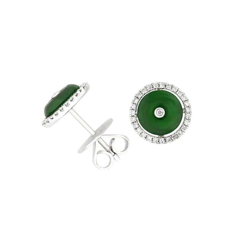 Jade Disc Earrings-Jade Disc Earrings - OENEL00356