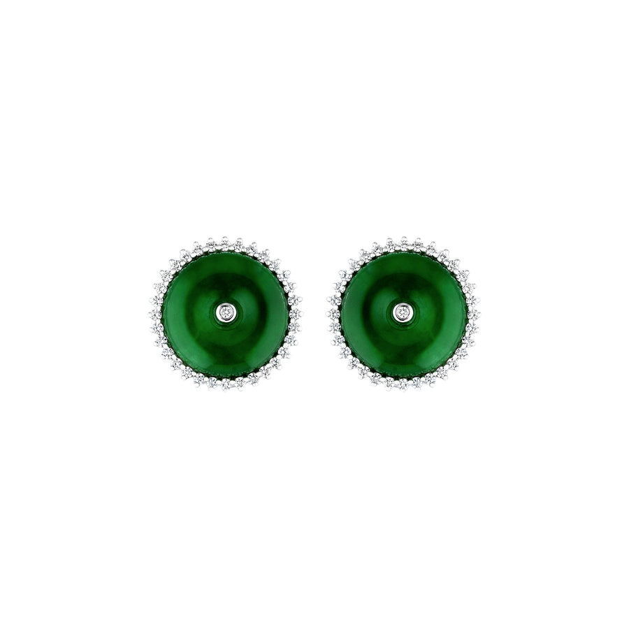 Jade Disc Earrings - OENEL00372