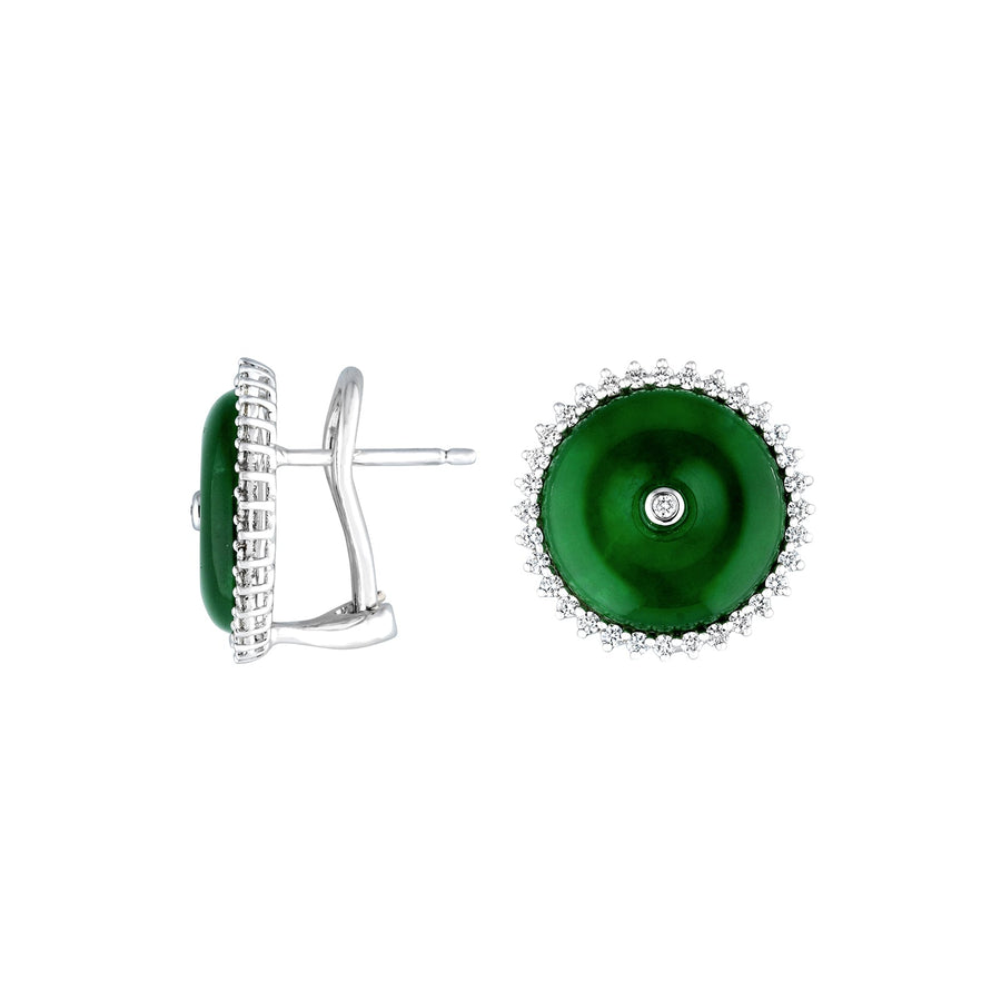 Jade Disc Earrings - OENEL00372
