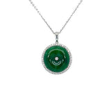 Jade Disc Pendant and Chain -