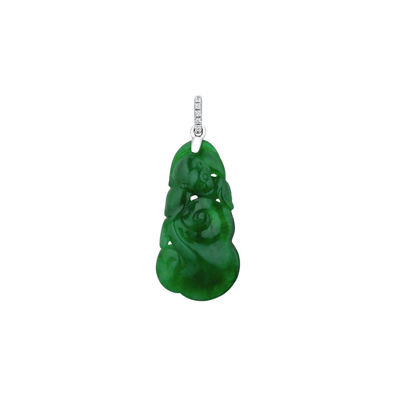 Jade Dragon and Ruyi Pendant and Chain-Jade Dragon and Ruyi Pendant and Chain - ONNEL00695