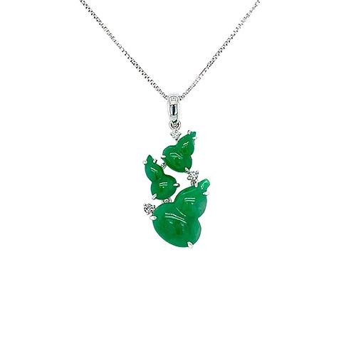 Jade Gourd Pendant and Chain -