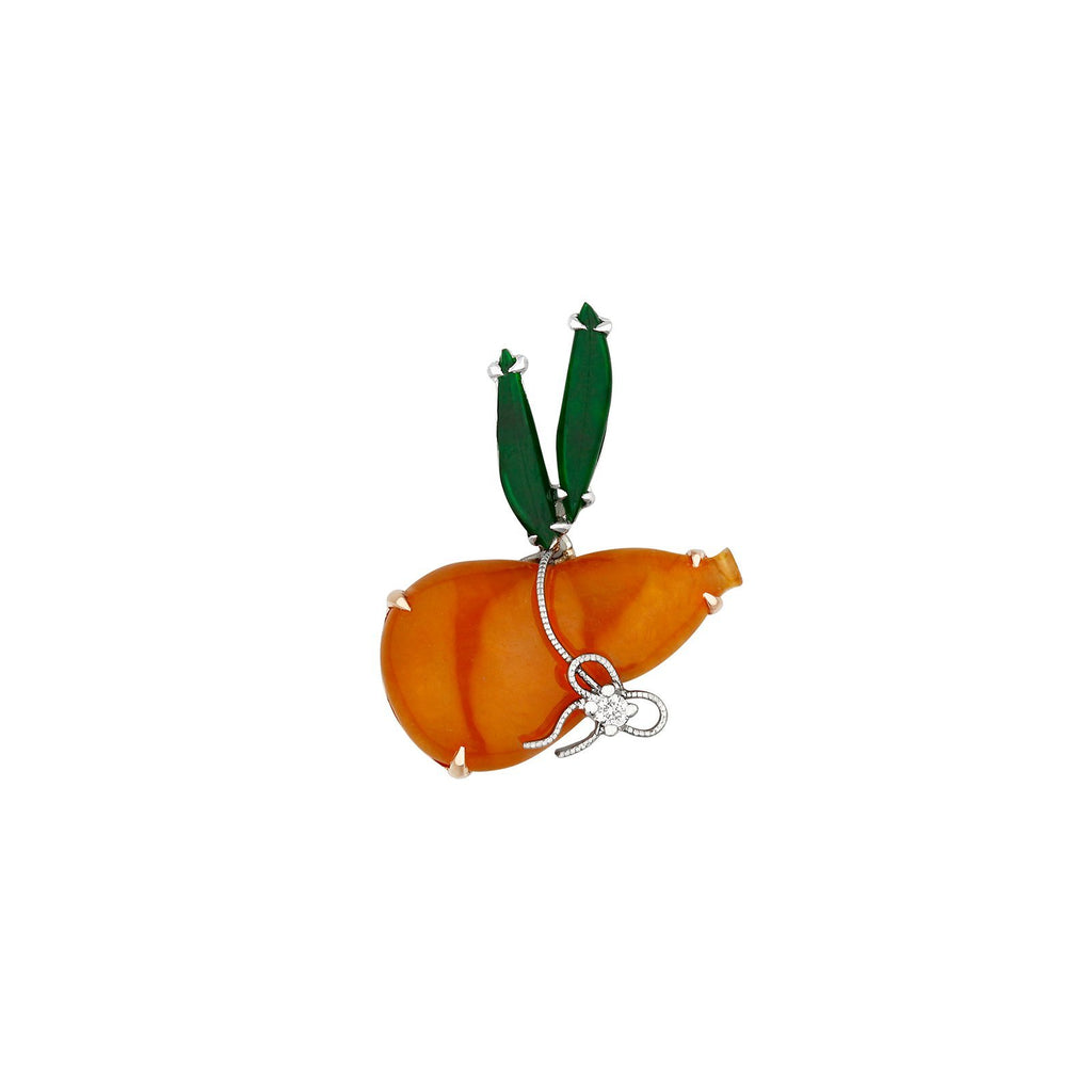 Jade Gourd Pendant and Chain - ONNEL00588