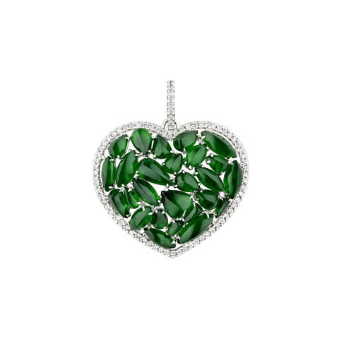 Jade Heart Pendant and Chain-Jade Heart Pendant and Chain - ONNEL00273