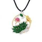 Jade Medallion Pendant and Cord Necklace -