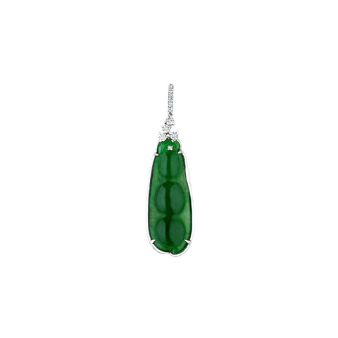 Jade Peapod Pendant and Chain - ONNEL00638