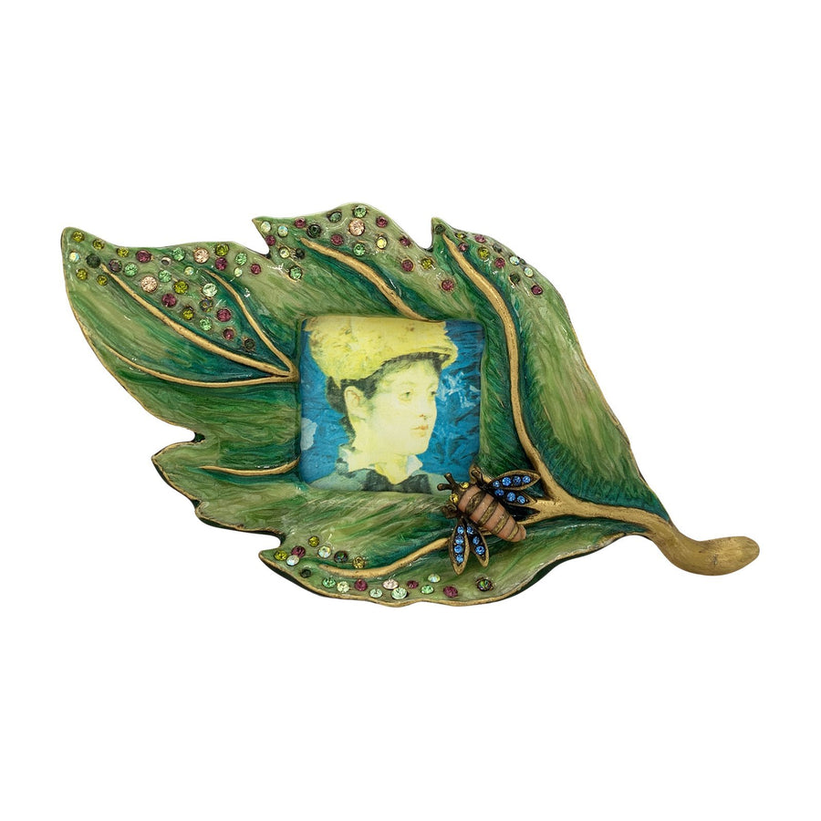 Jay Strongwater Leaf Shape Photo Frame -