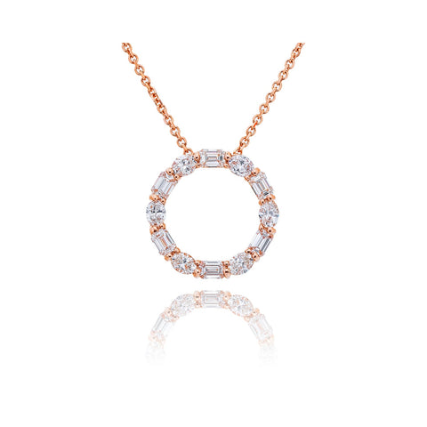 JB Star Diamond Open Circle Pendant and Chain-JB Star Diamond Open Circle Pendant and Chain - 7521/043