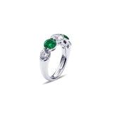 JB Star Emerald and Diamond Wedding Band-JB Star Emerald and Diamond Wedding Band -