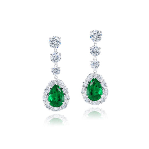 JB Star Emerald Diamond Earrings - 7290/009