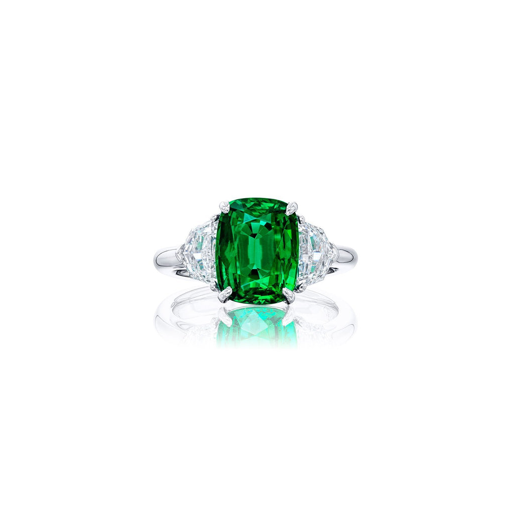 JB Star Platinum Emerald Diamond Ring -