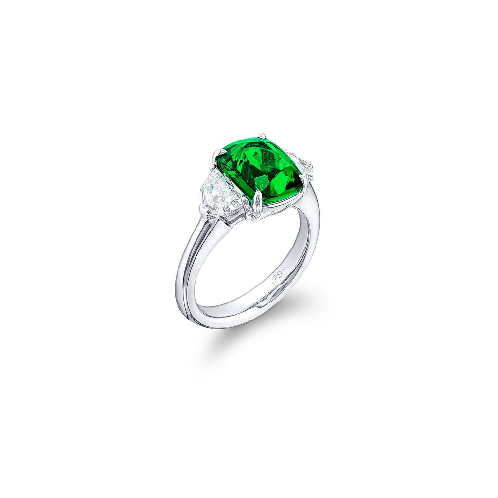 JB Star Platinum Emerald Diamond Ring -