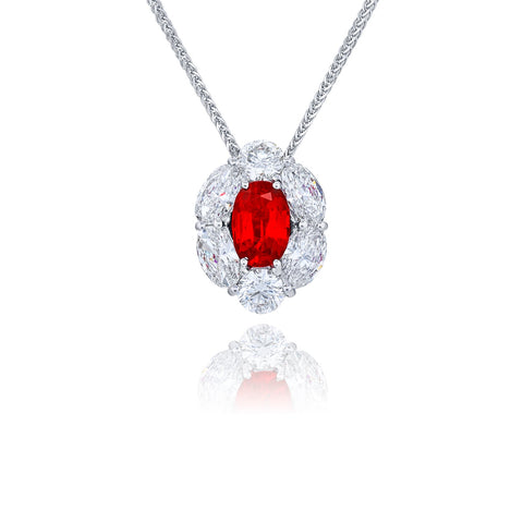 JB Star Platinum Ruby Diamond Pendant-JB Star Platinum Ruby Diamond Pendant - 5865-002