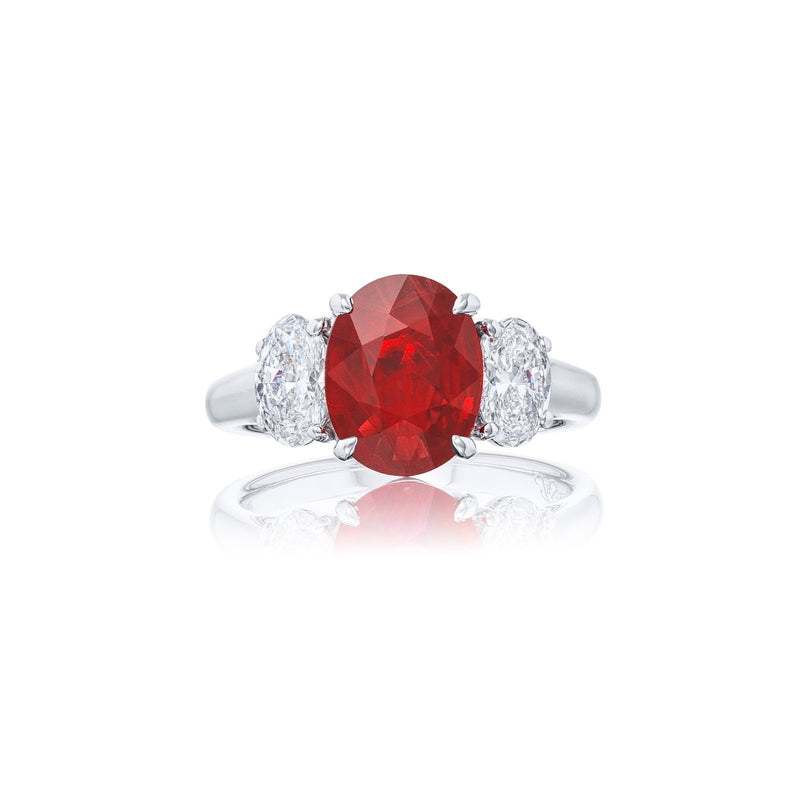 JB Star Platinum Ruby Diamond Ring-JB Star Platinum Ruby Diamond Ring - 0598-067