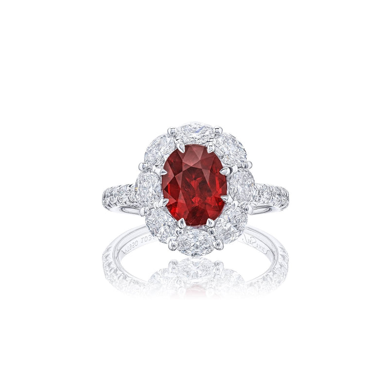 JB Star Platinum Ruby Diamond Ring-JB Star Platinum Ruby Diamond Ring - 1032-002