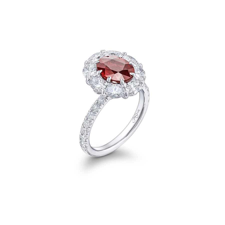 JB Star Platinum Ruby Diamond Ring - 1032-002