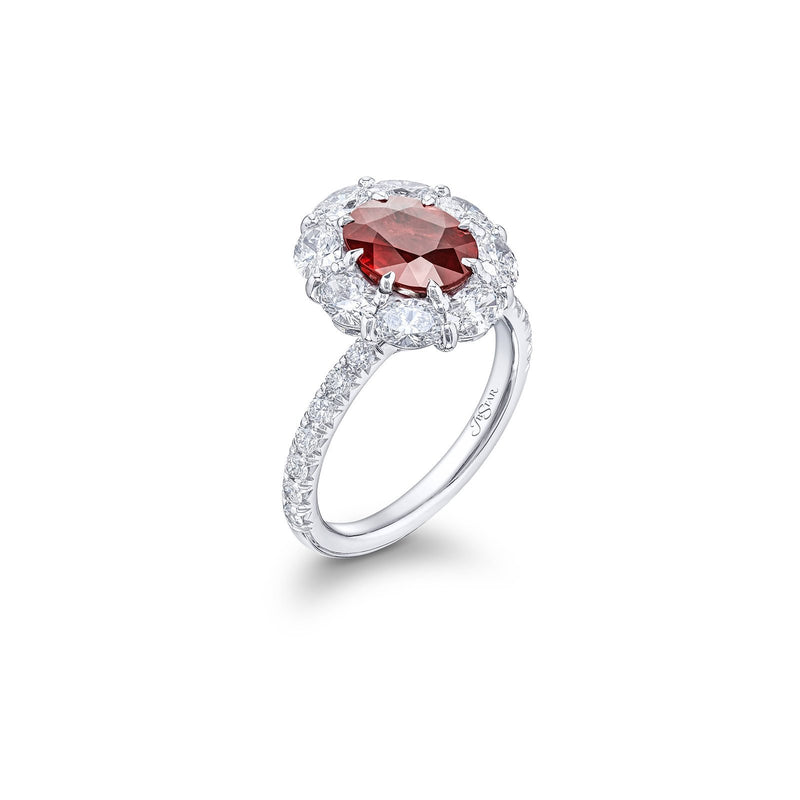 JB Star Platinum Ruby Diamond Ring-JB Star Platinum Ruby Diamond Ring - 1032-002