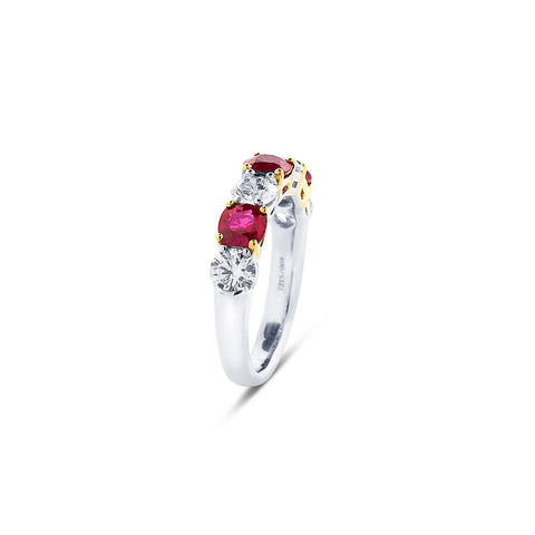 JB Star Ruby and Diamond Wedding Band-JB Star Ruby and Diamond Wedding Band -