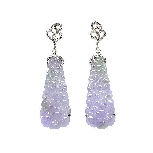Lavender Jade Dangle Earrings - OEMXM00082