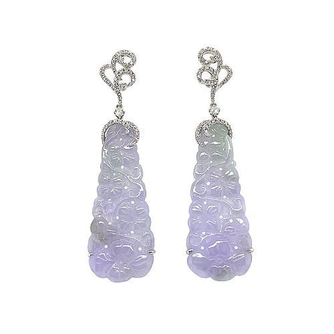 Lavender Jade Dangle Earrings-Lavender Jade Dangle Earrings - OEMXM00082