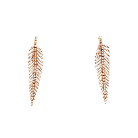 Leaf Diamond Earrings-Leaf Diamond Earrings - DEDRA04925