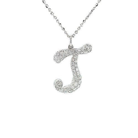 Letter "J" Diamond Necklace -