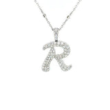 Letter "R" Diamond Necklace -