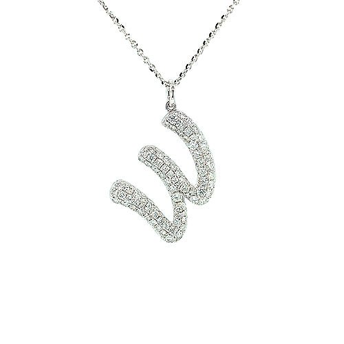 Letter "W" Diamond Necklace - DNTIJ01795