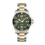 Longines HydroConquest - L3.782.3.06.7 -Longines HydroConquest in a 43mm stainless steel/yellow pvd coating case with green dial on two tone bracelet, featuring a date display and automatic movement with up to 72 hours of power reserve.