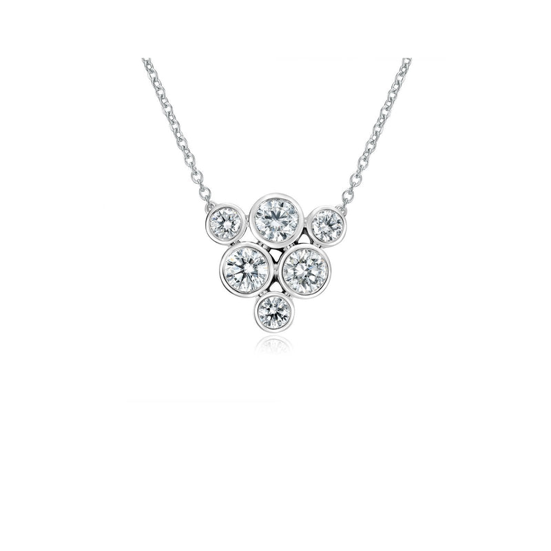 Memoire Cluster Diamond Necklace-Memoire Cluster Diamond Necklace -