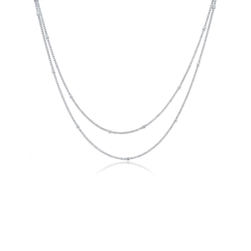 Memoire Double Diamond Necklace-Memoire Double Diamond Necklace -