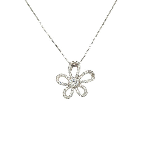 Memoire Flower Diamond Necklace-Memoire Flower Diamond Necklace - DNMEM01358