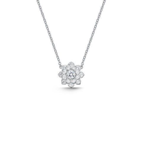 Memoire Lotus Diamond Necklace-Memoire Lotus Diamond Necklace -