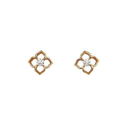 Memoire Lotus Diamond Stud Earrings-Memoire Lotus Diamond Stud Earrings - DEMEM01385