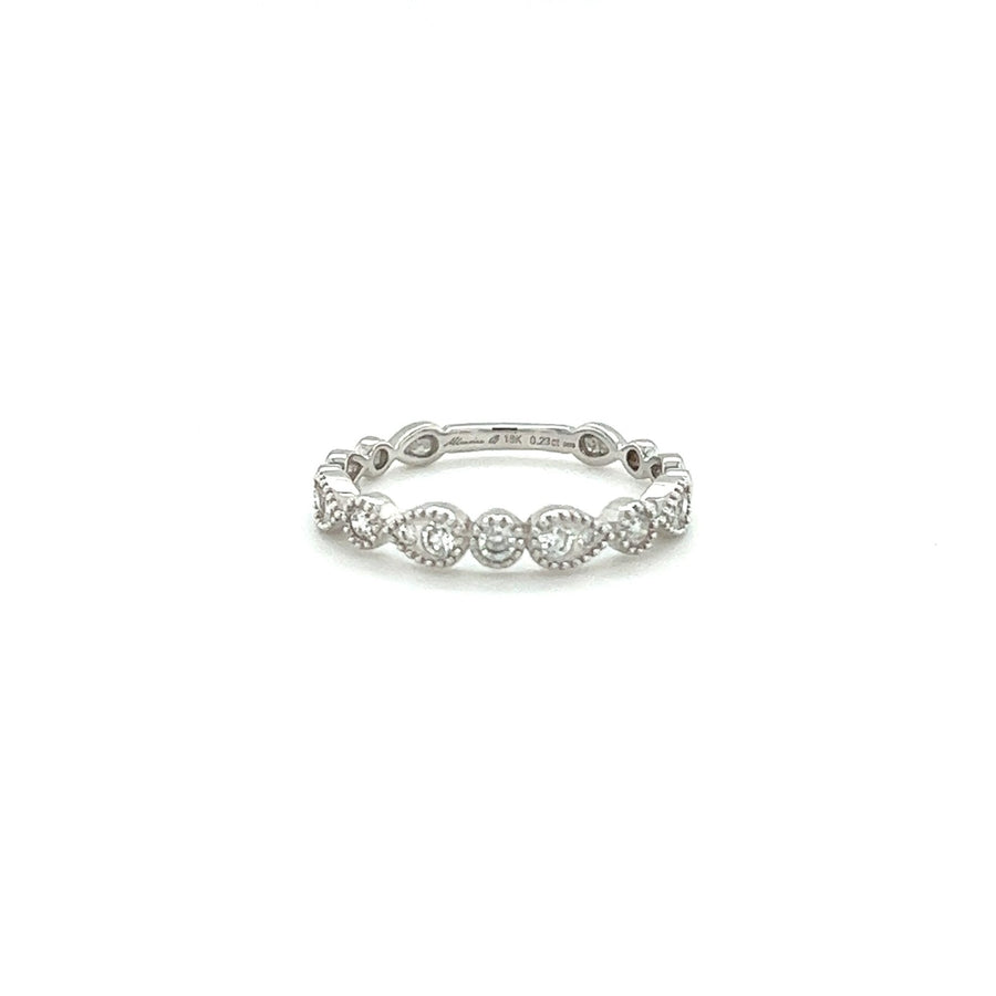 Memoire Milgrain Diamond Stacking Ring - DRMEM05489