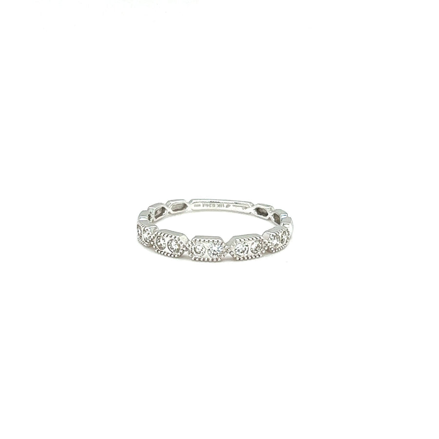 Memoire Milgrain Diamond Stacking Ring - DRMEM05540